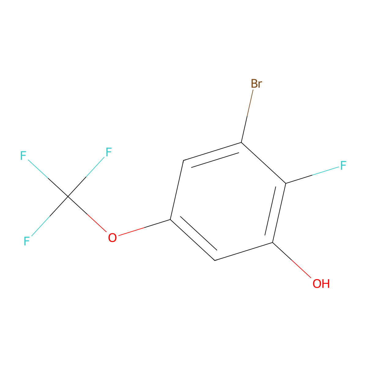 3-Bromo-2-fluoro-5-(trifluoromethoxy)phenol molecular structure, CAS 1805152-46-8