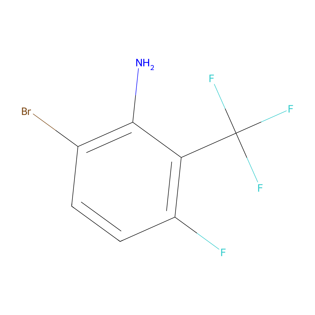 6-Bromo-3-fluoro-2-(trifluoromethyl)aniline molecular structure, CAS 1805152-52-6