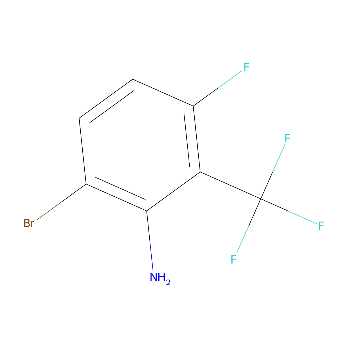 6-Bromo-3-fluoro-2-(trifluoromethyl)aniline molecular structure, CAS 1805152-52-6