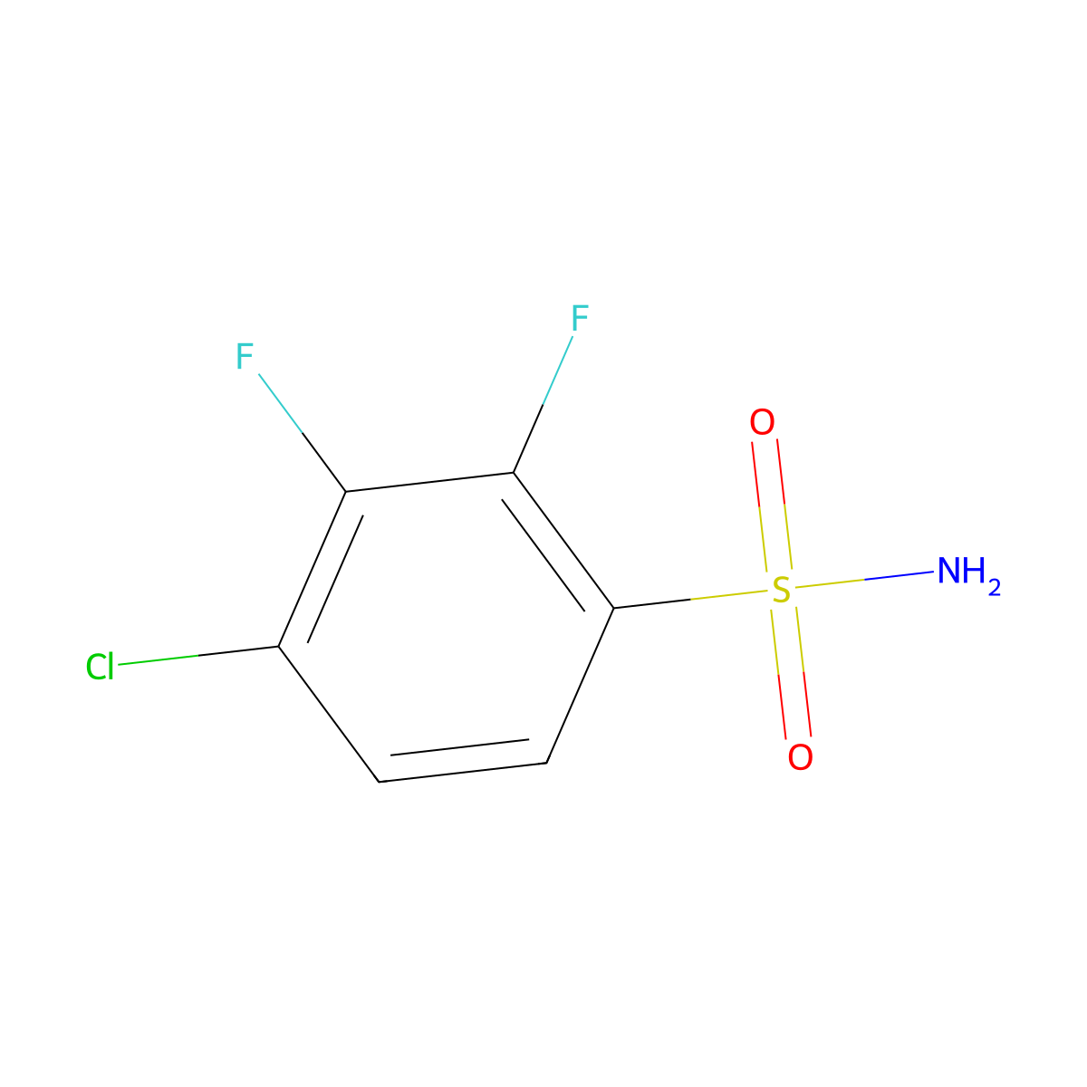 4-Chloro-2,3-difluorobenzene-1-sulfonamide molecular structure, CAS 1805156-77-7