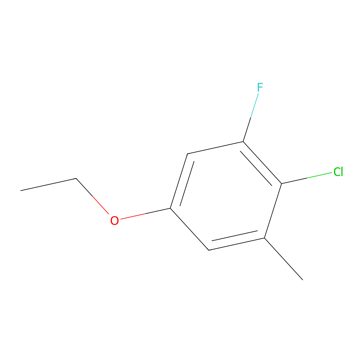 2-Chloro-5-ethoxy-1-fluoro-3-methylbenzene molecular structure, CAS 1805161-65-2