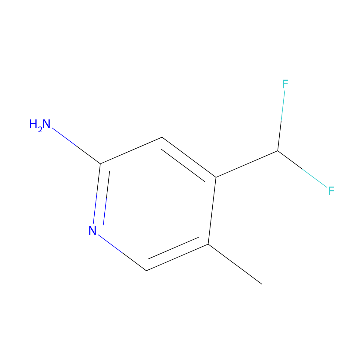 4-(Difluoromethyl)-5-methylpyridin-2-amine molecular structure, CAS 1805167-15-0