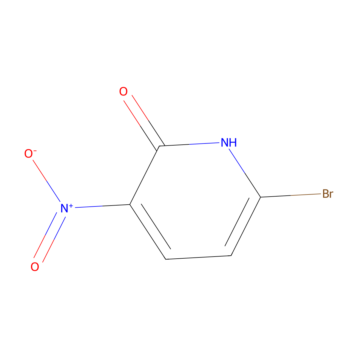 6-Bromo-3-nitropyridin-2(1H)-one molecular structure, CAS 1805176-98-0