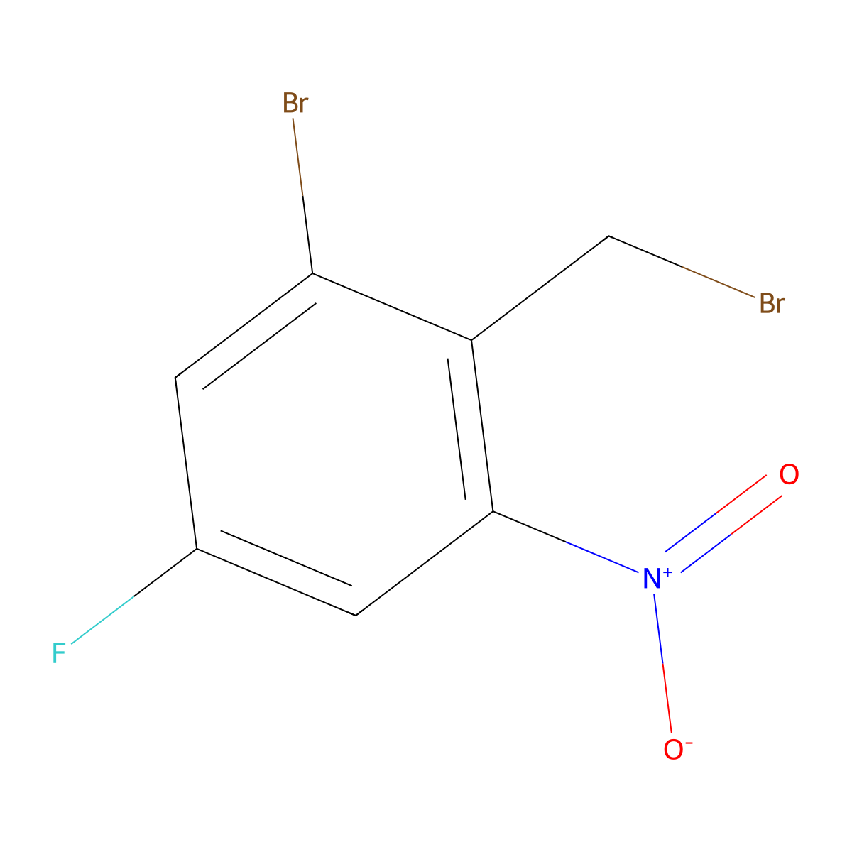 1-Bromo-2-(bromomethyl)-5-fluoro-3-nitrobenzene molecular structure, CAS 1805177-32-5