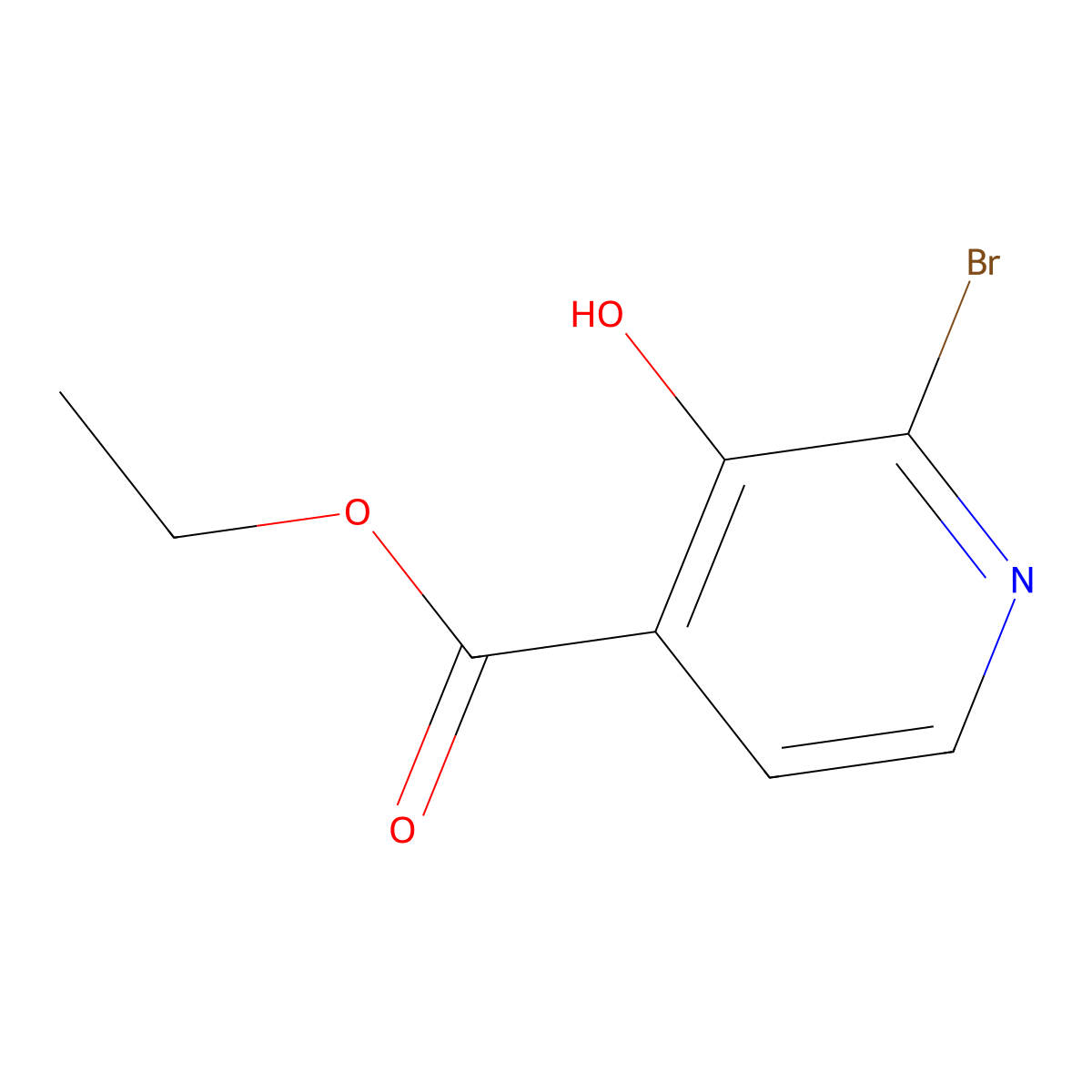 Ethyl 2-bromo-3-hydroxyisonicotinate molecular structure, CAS 1805177-71-2