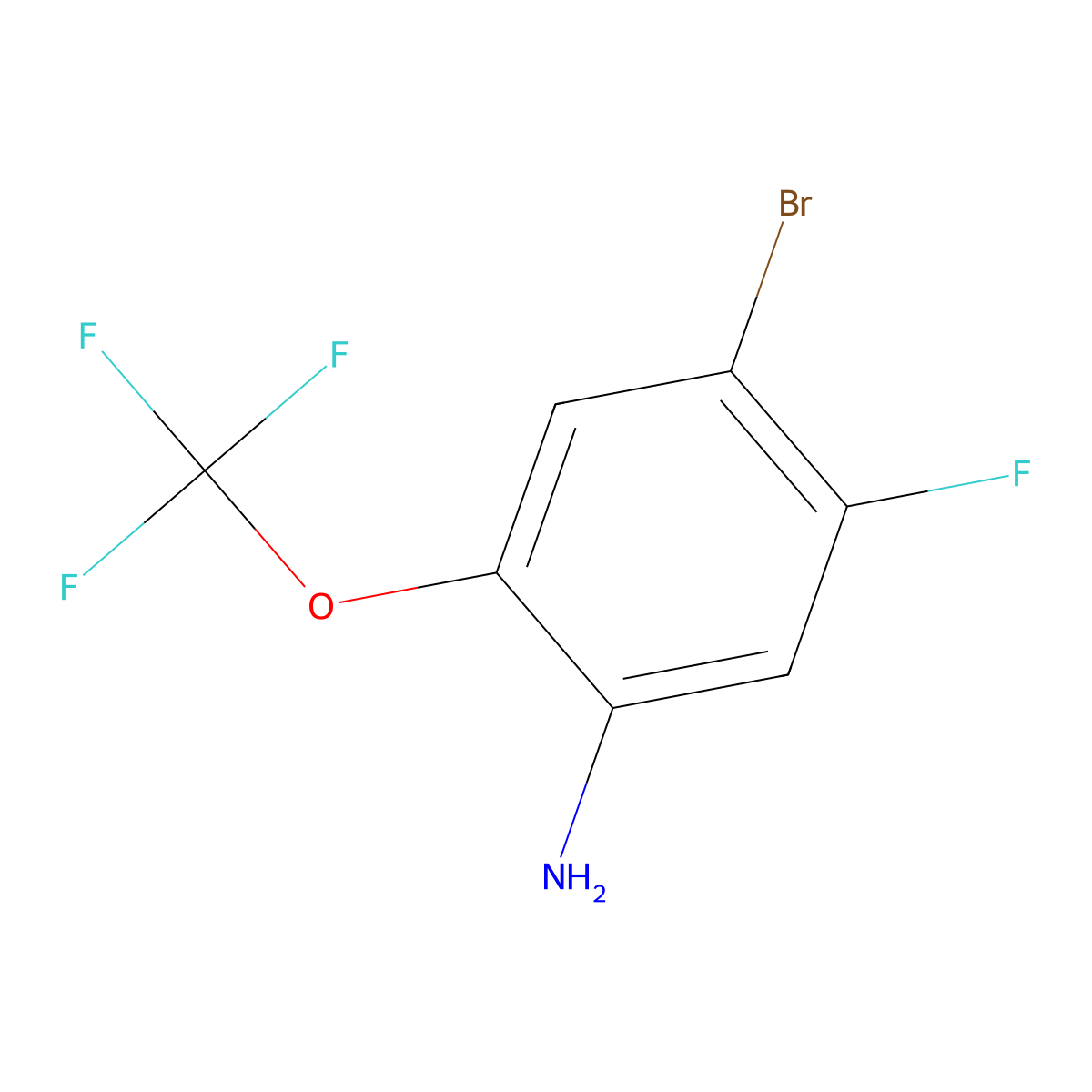 4-Bromo-5-fluoro-2-(trifluoromethoxy)aniline molecular structure, CAS 1805180-06-6