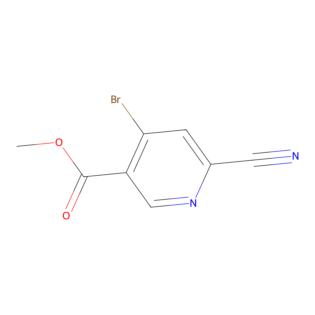 Methyl 4-bromo-6-cyanonicotinate molecular structure, CAS 1805183-56-5