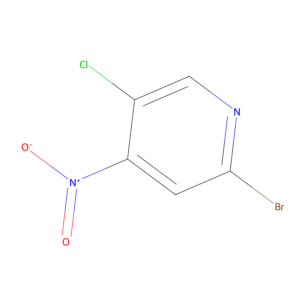 2-Bromo-5-chloro-4-nitropyridine molecular structure, CAS 1805185-41-4