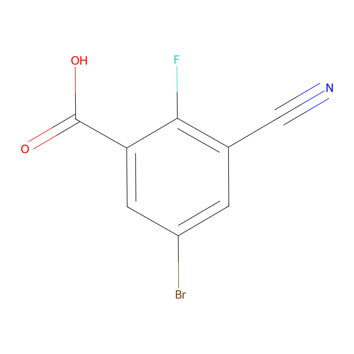 5-Bromo-3-cyano-2-fluorobenzoic acid molecular structure, CAS 1805187-42-1