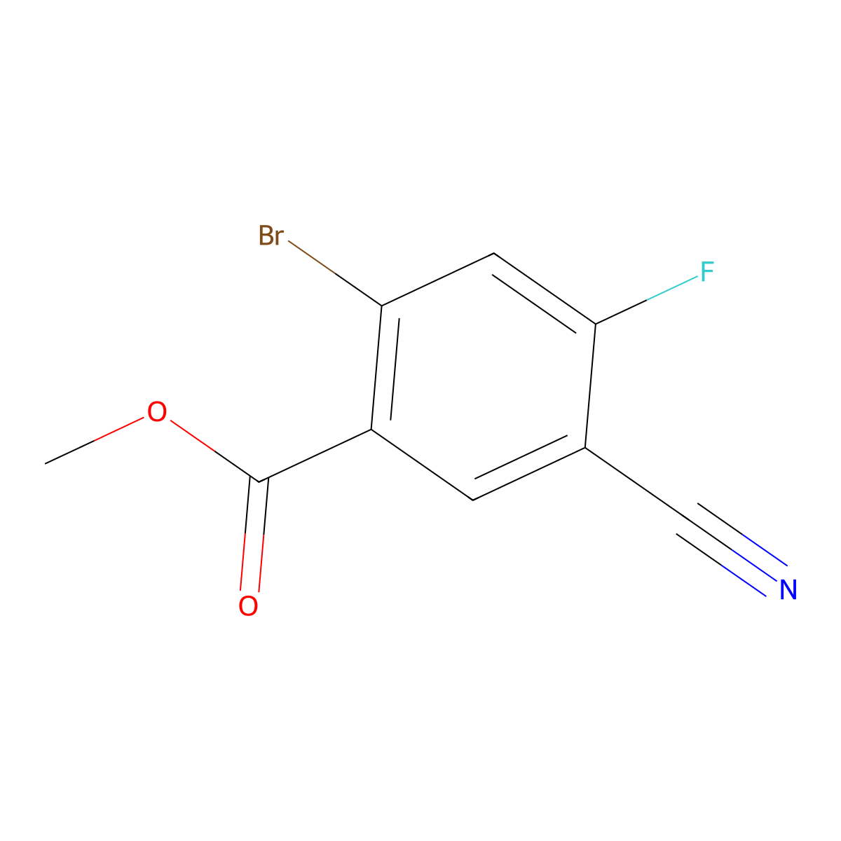 Methyl 2-bromo-5-cyano-4-fluorobenzoate molecular structure, CAS 1805187-91-0