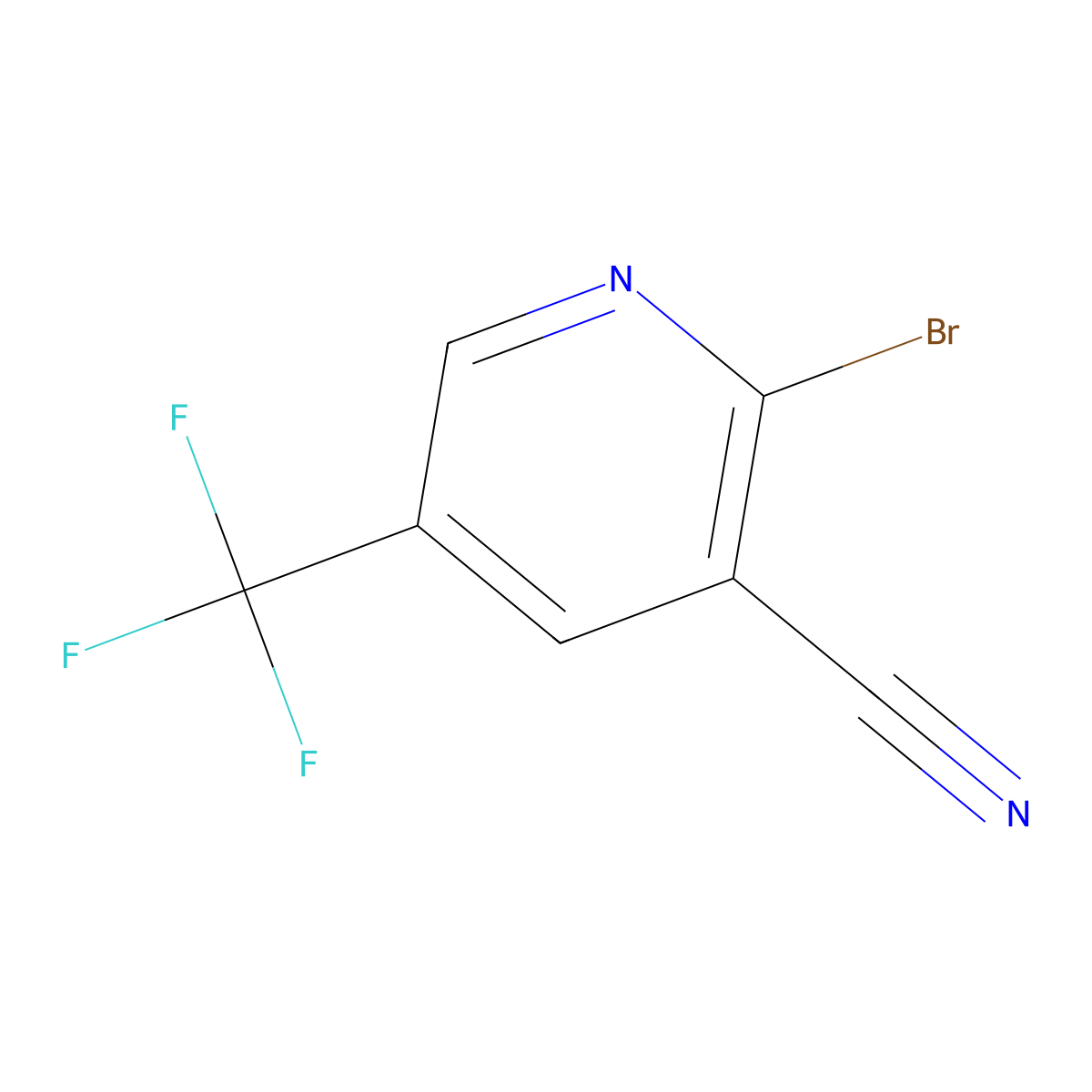 2-Bromo-5-(trifluoromethyl)nicotinonitrile molecular structure, CAS 1805188-70-8