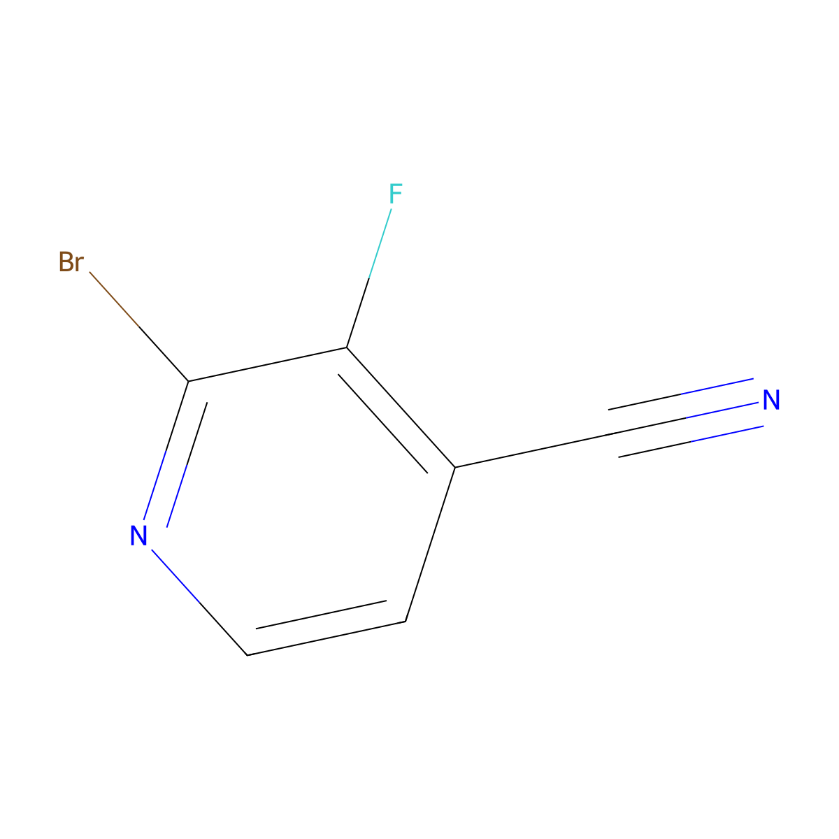 2-Bromo-3-fluoroisonicotinonitrile molecular structure, CAS 1805188-90-2