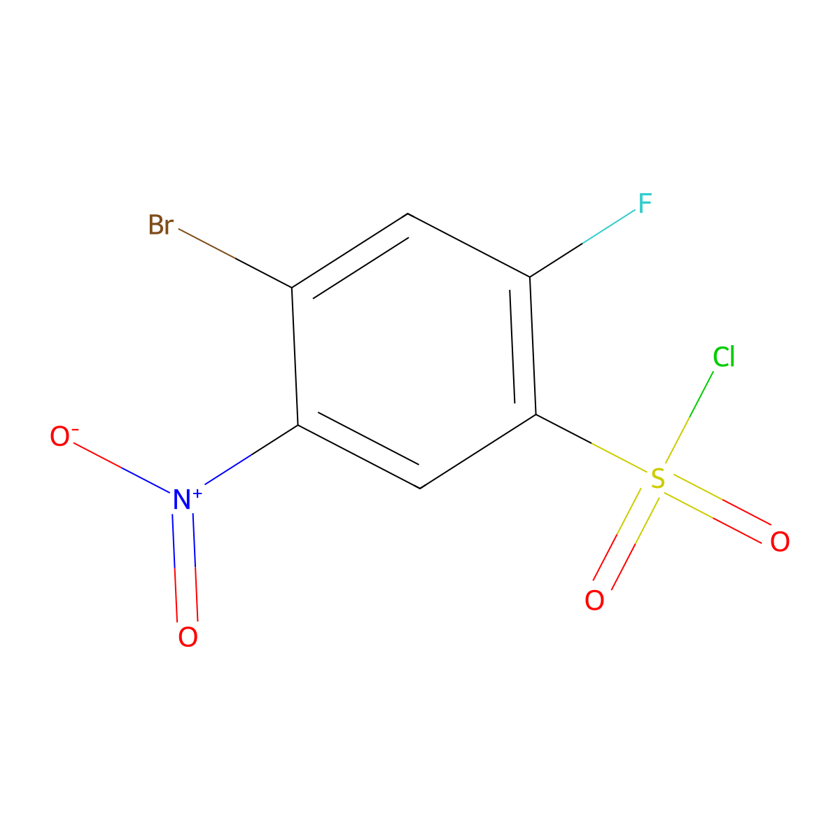 4-Bromo-2-fluoro-5-nitrobenzene-1-sulfonyl chloride molecular structure, CAS 1805189-54-1