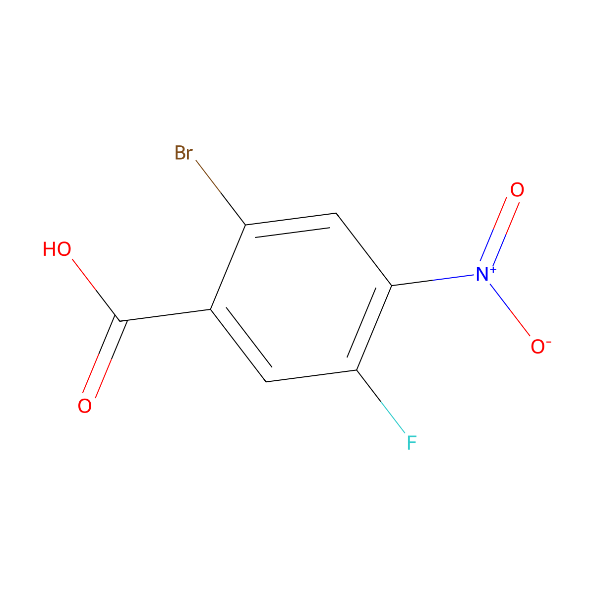 2-Bromo-5-fluoro-4-nitrobenzoic acid molecular structure, CAS 1805189-72-3