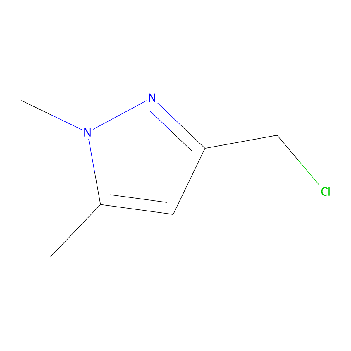 3-(Chloromethyl)-1,5-dimethyl-1H-pyrazole molecular structure, CAS 180519-09-9