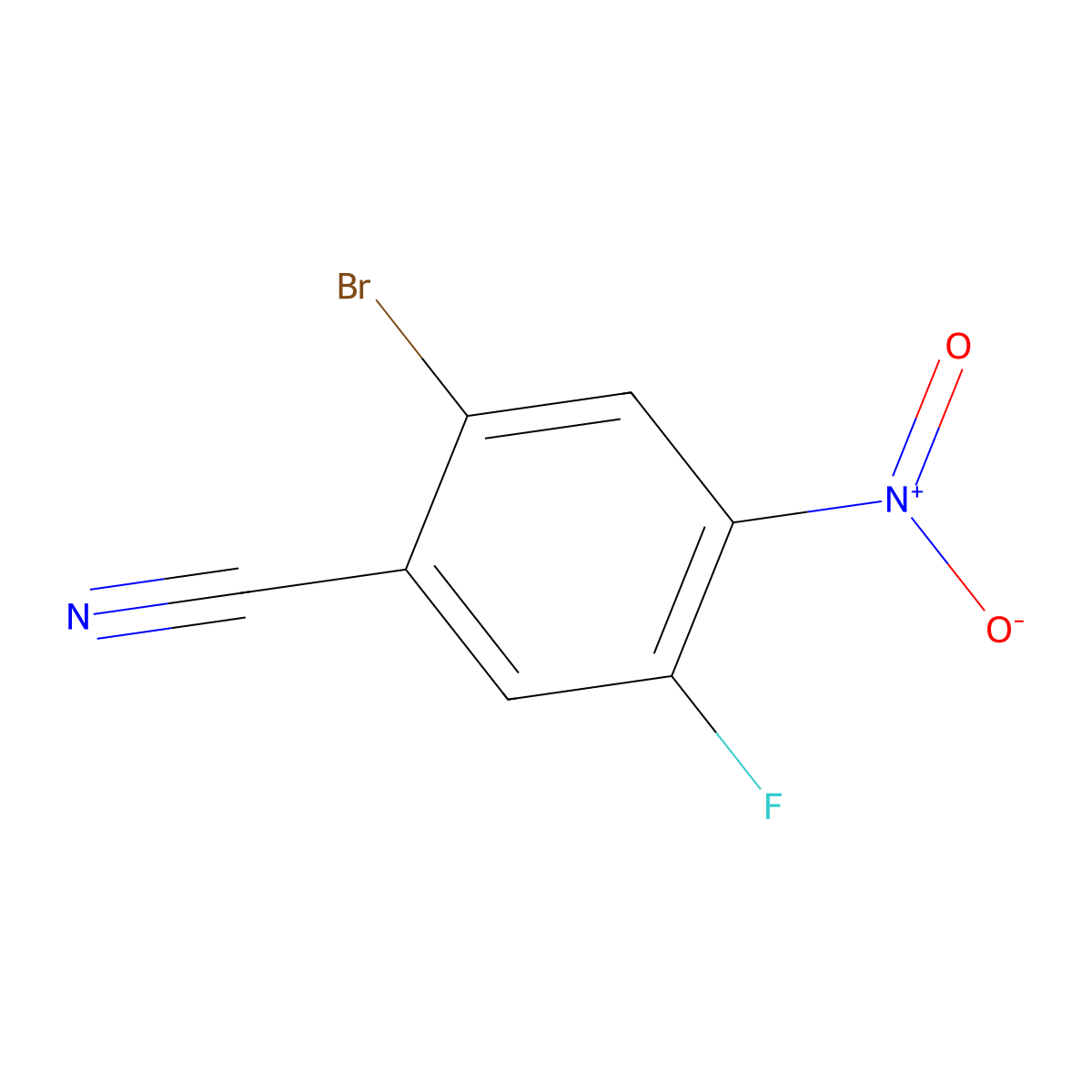 2-Bromo-5-fluoro-4-nitrobenzonitrile molecular structure, CAS 1805190-12-8