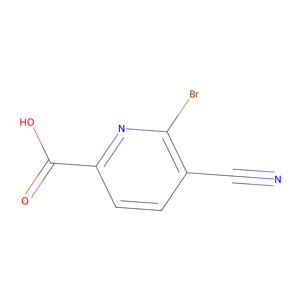 6-Bromo-5-cyanopicolinic acid molecular structure, CAS 1805191-90-5