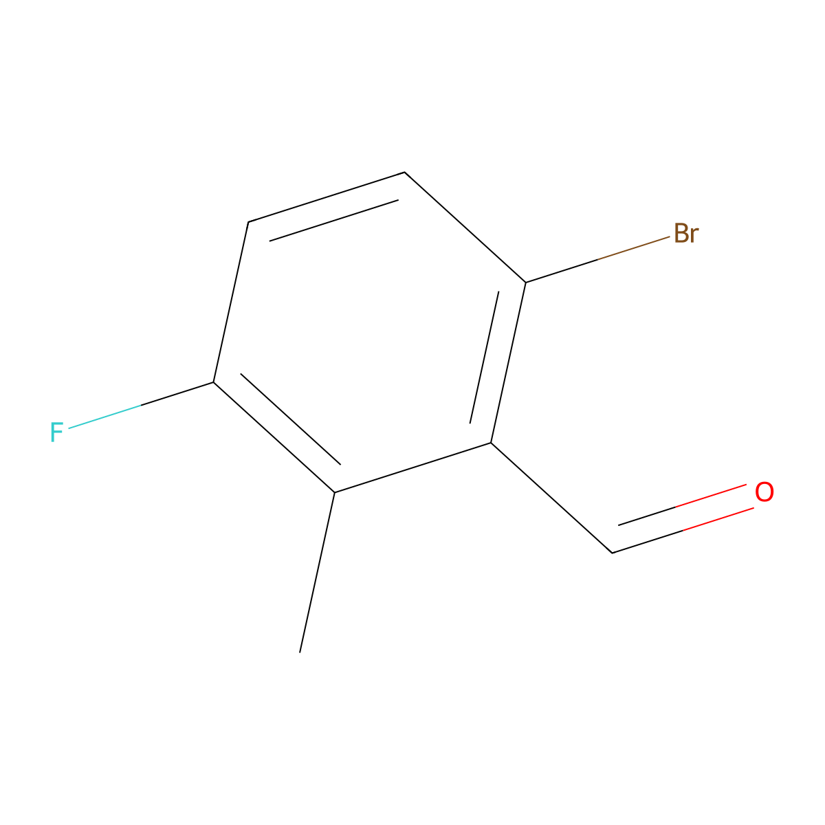 6-Bromo-3-fluoro-2-methylbenzaldehyde molecular structure, CAS 1805192-37-3