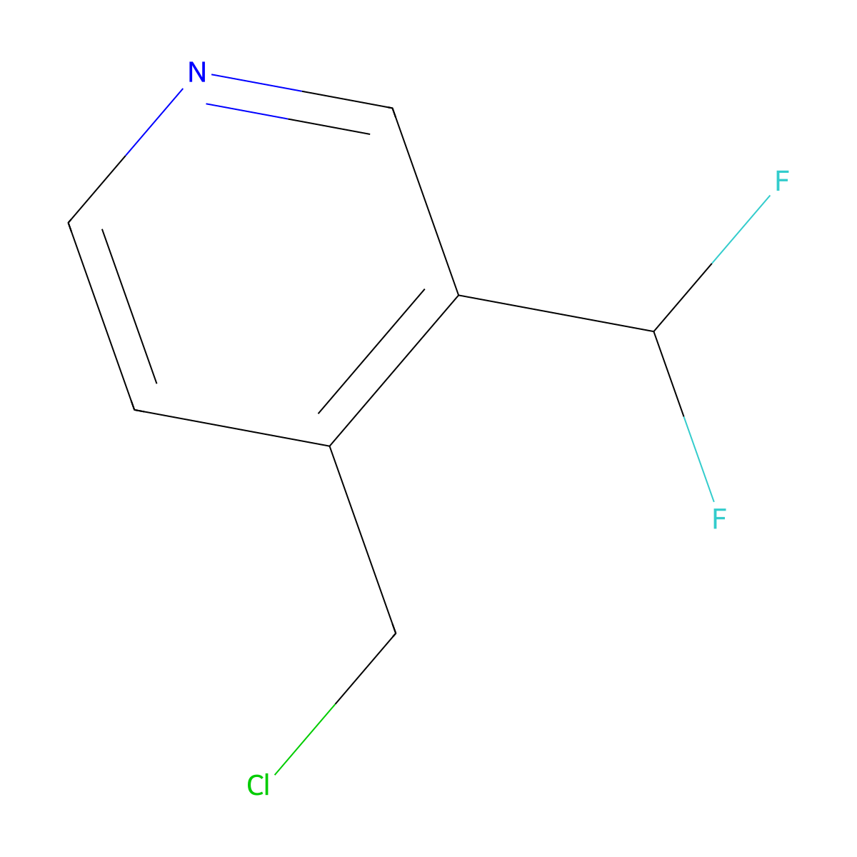4-(Chloromethyl)-3-(difluoromethyl)pyridine molecular structure, CAS 1805193-05-8