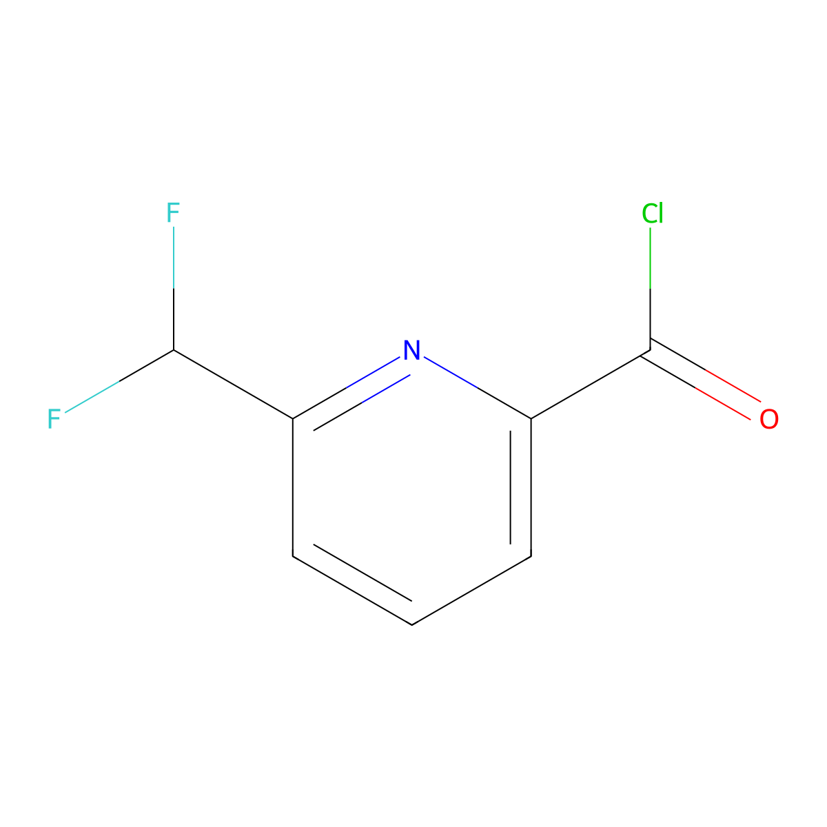 2-(Difluoromethyl)pyridine-6-carbonyl chloride molecular structure, CAS 1805193-28-5