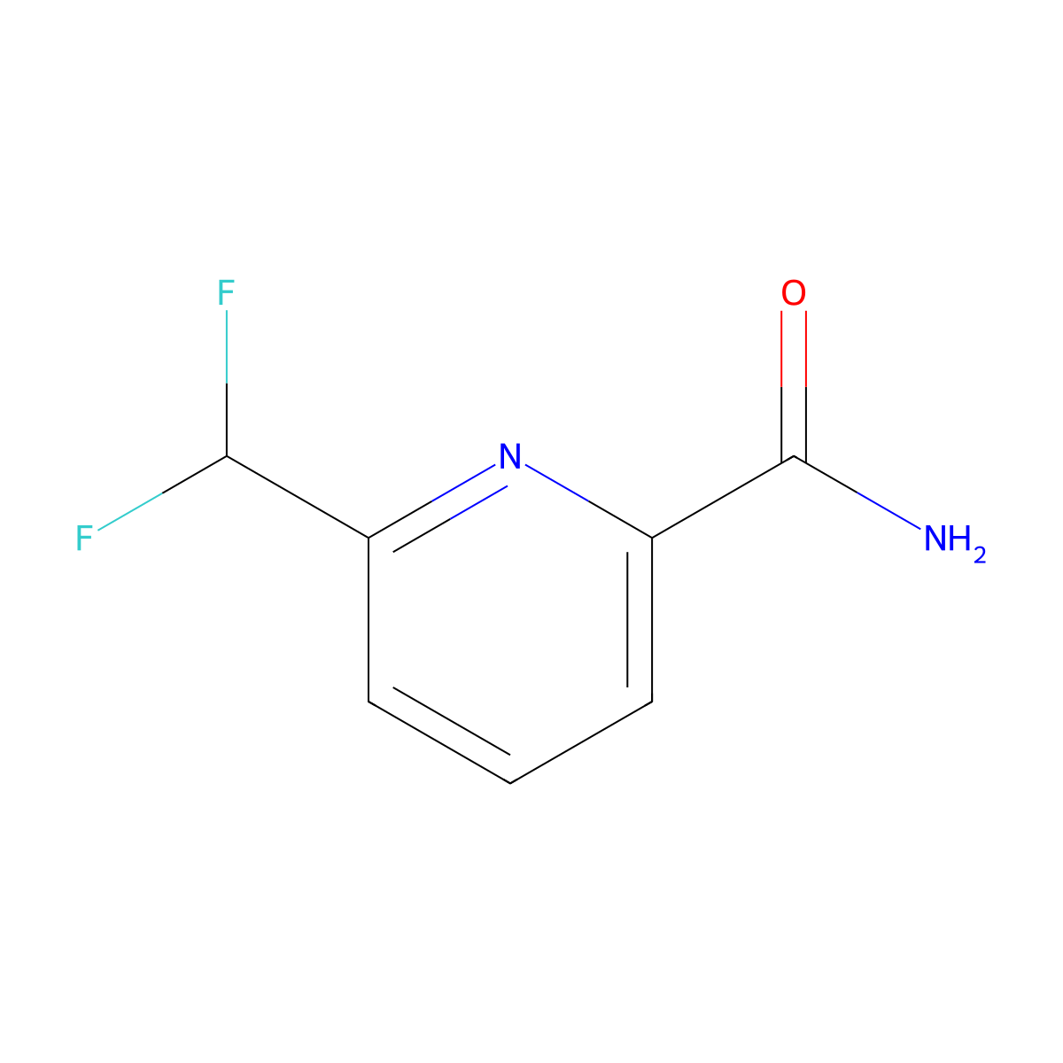 6-(Difluoromethyl)pyridine-2-carboxamide molecular structure, CAS 1805193-36-5