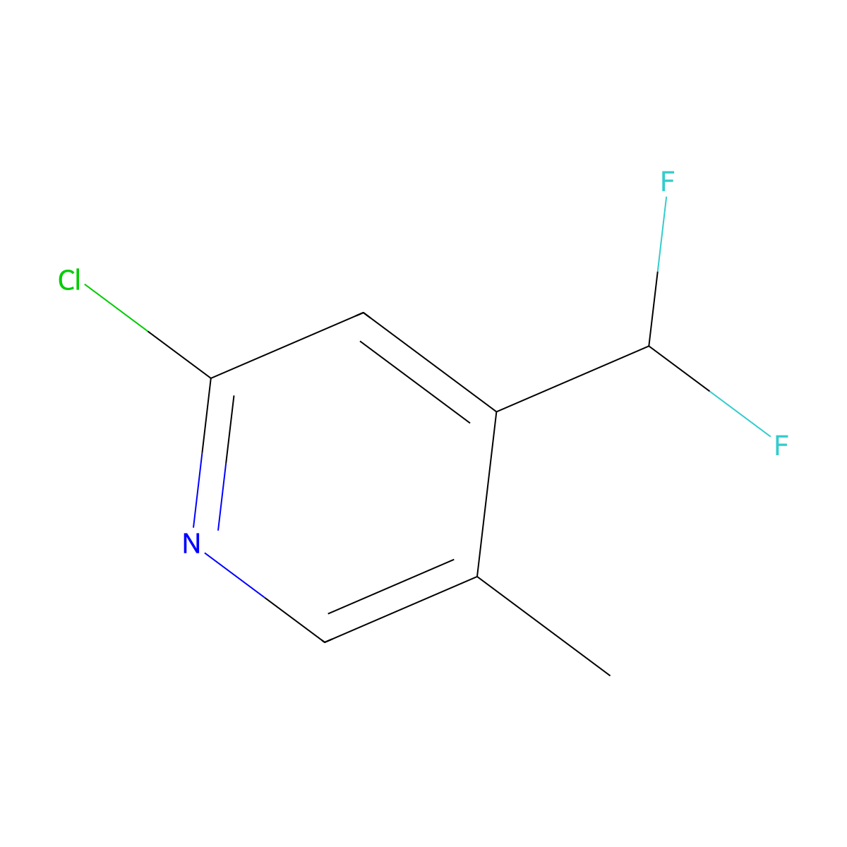 2-Chloro-4-(difluoromethyl)-5-methylpyridine molecular structure, CAS 1805194-53-9