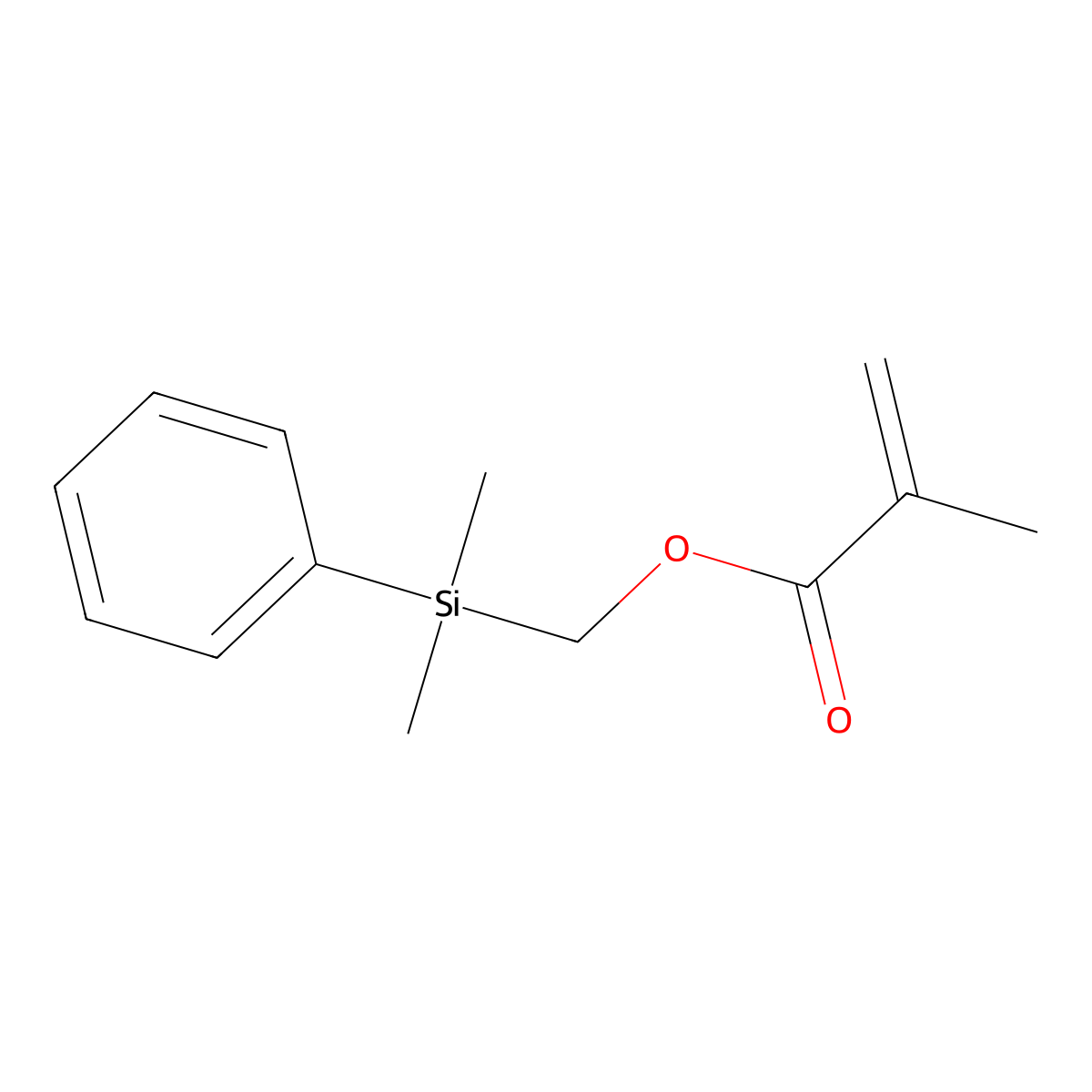 2-Propenoic acid, 2-methyl-, (dimethylphenylsilyl)methyl ester molecular structure, CAS 18052-92-1