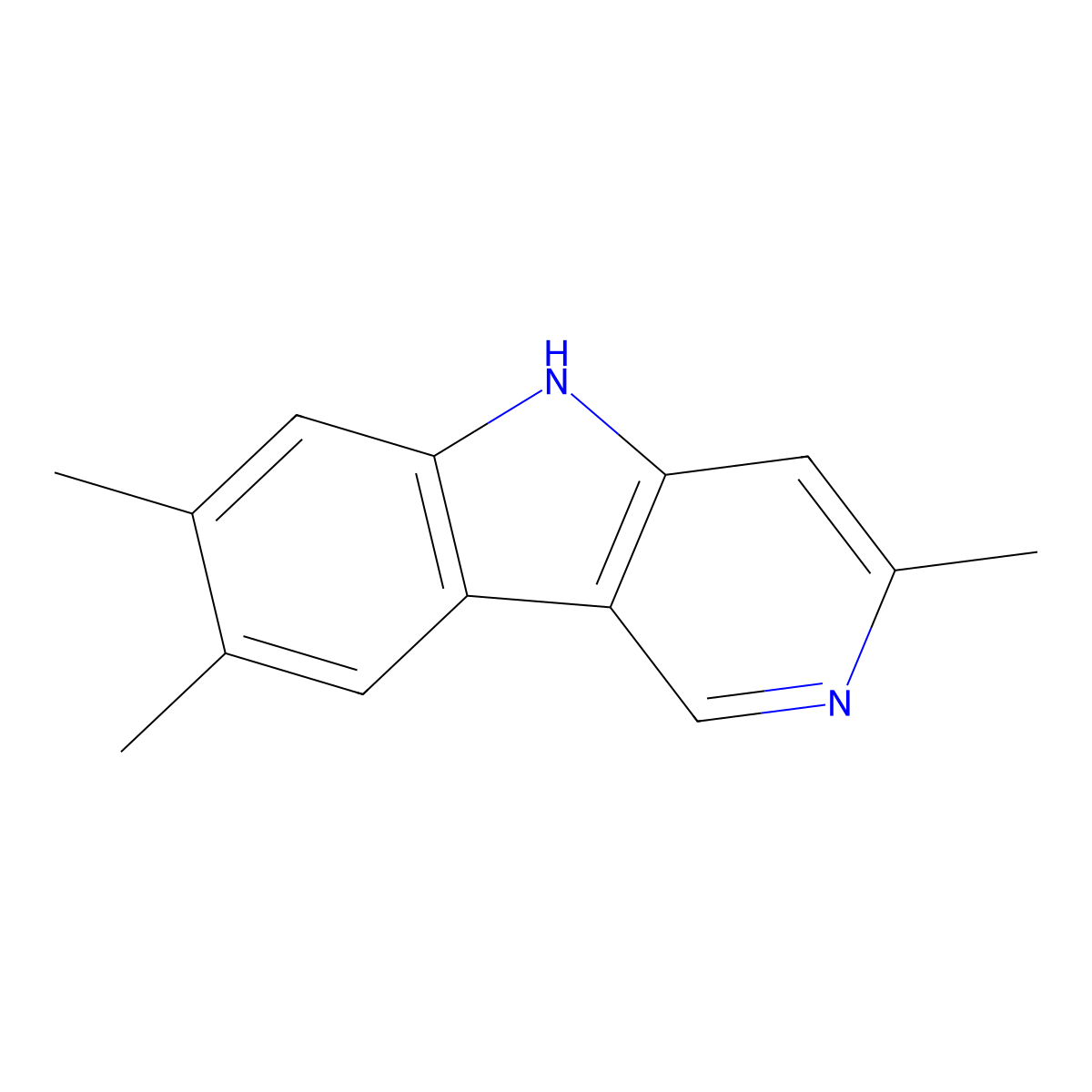 3,7,8-trimethyl-5H-pyrido[4,3-b]indole molecular structure, CAS 180520-51-8