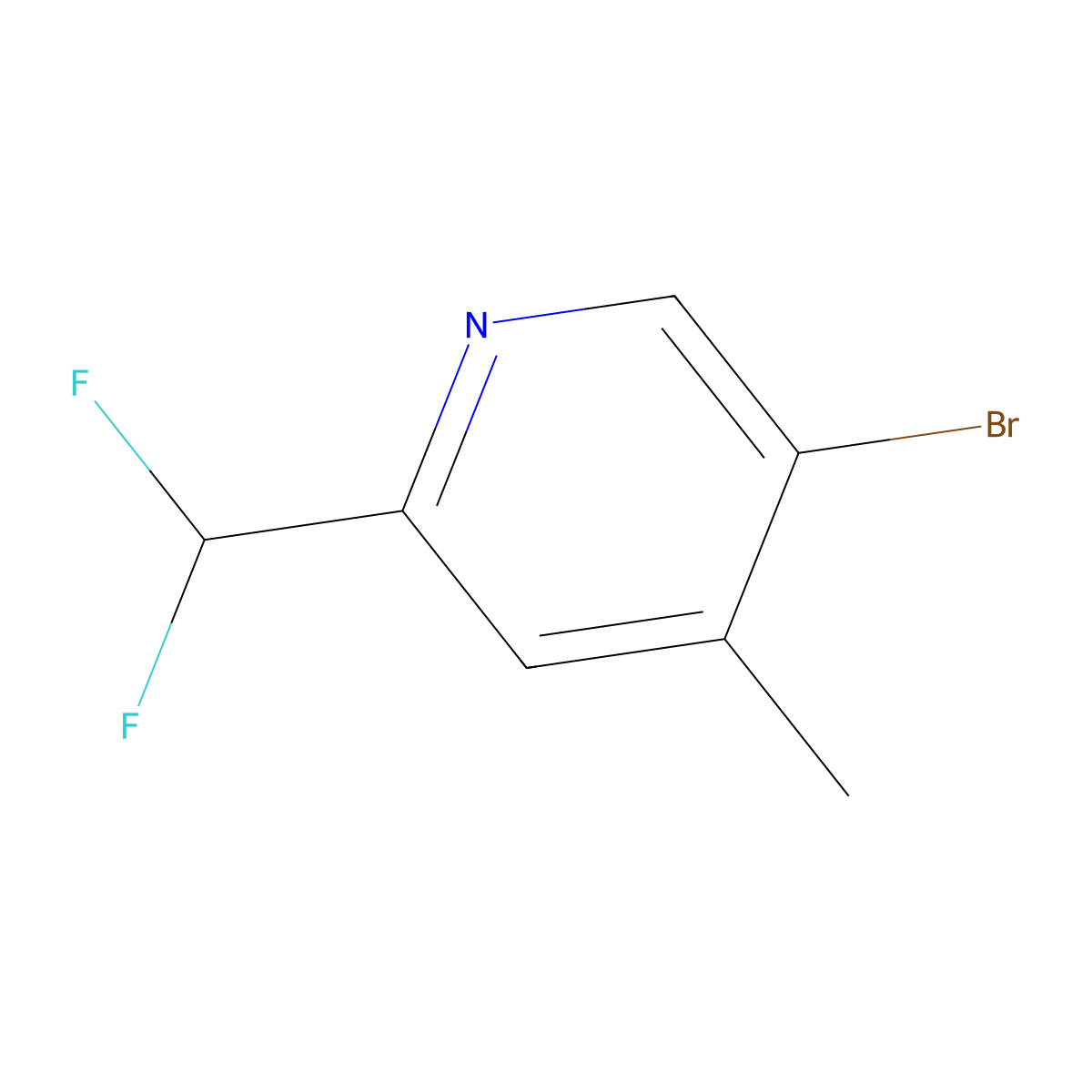 5-Bromo-2-(difluoromethyl)-4-methylpyridine molecular structure, CAS 1805200-80-9