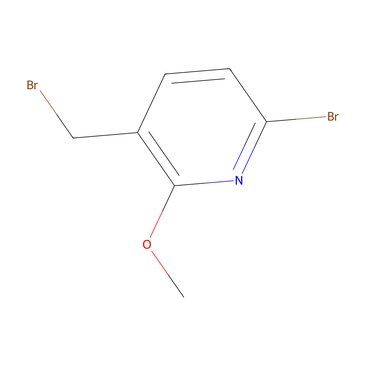 6-Bromo-3-(bromomethyl)-2-methoxypyridine molecular structure, CAS 1805208-46-1