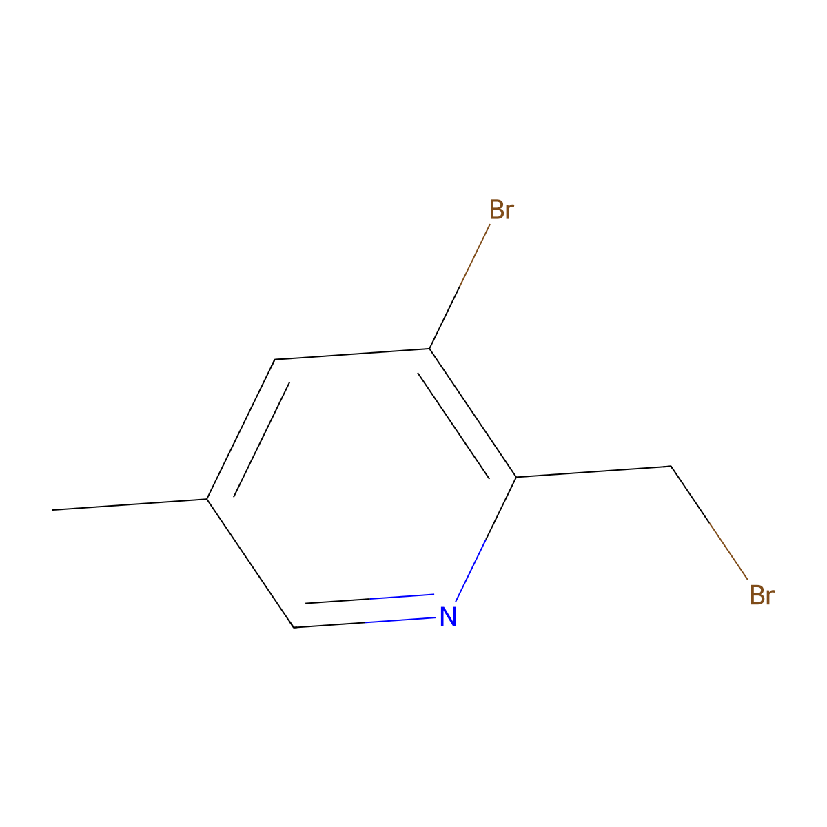 3-Bromo-2-(bromomethyl)-5-methylpyridine molecular structure, CAS 1805208-49-4