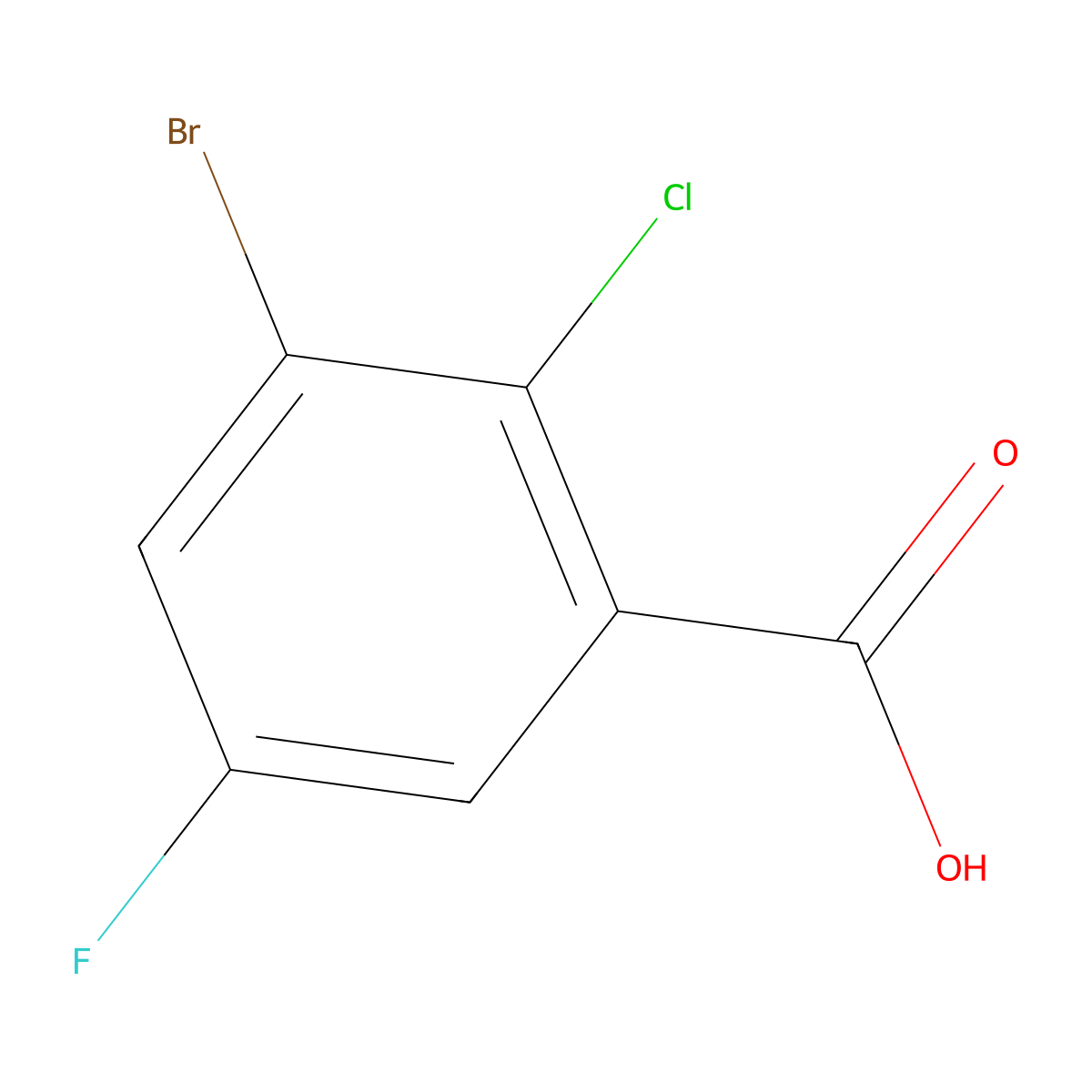 3-Bromo-2-chloro-5-fluorobenzoic acid molecular structure, CAS 1805210-37-0
