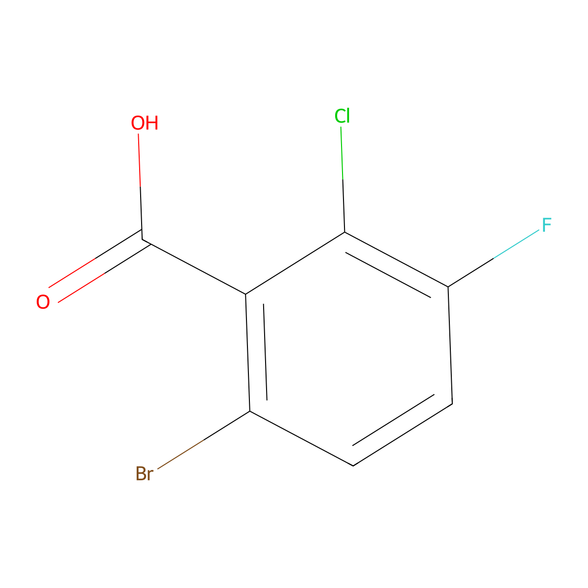 6-Bromo-2-chloro-3-fluorobenzoic acid molecular structure, CAS 1805210-52-9