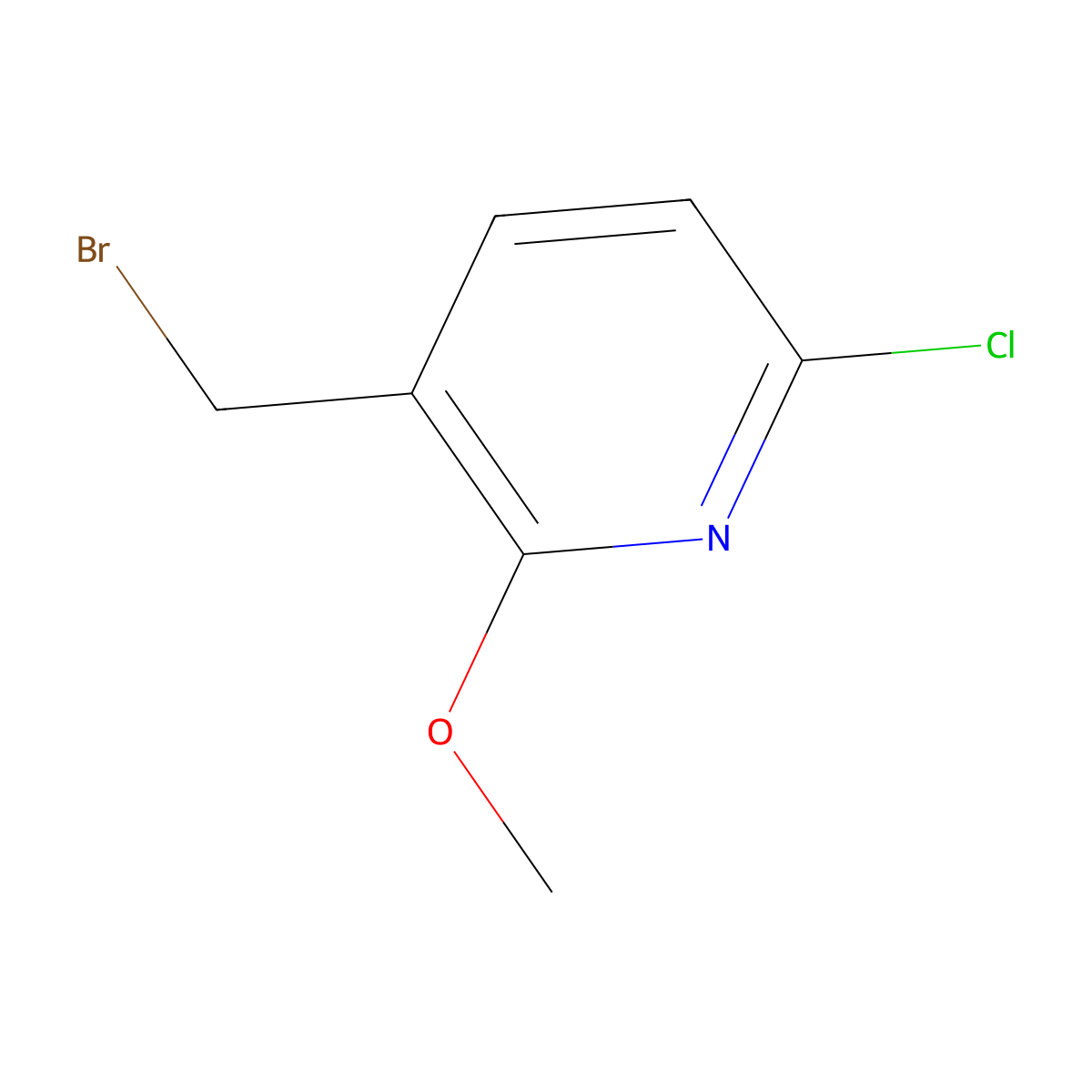 3-(Bromomethyl)-6-chloro-2-methoxypyridine molecular structure, CAS 1805213-40-4