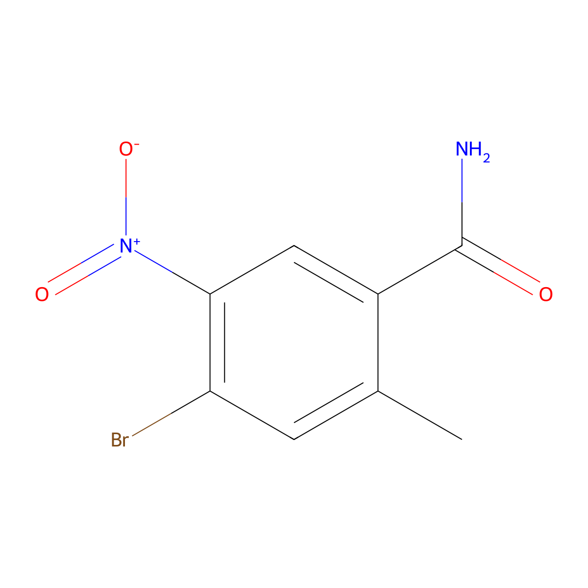 4-Bromo-2-methyl-5-nitrobenzamide molecular structure, CAS 1805219-84-4