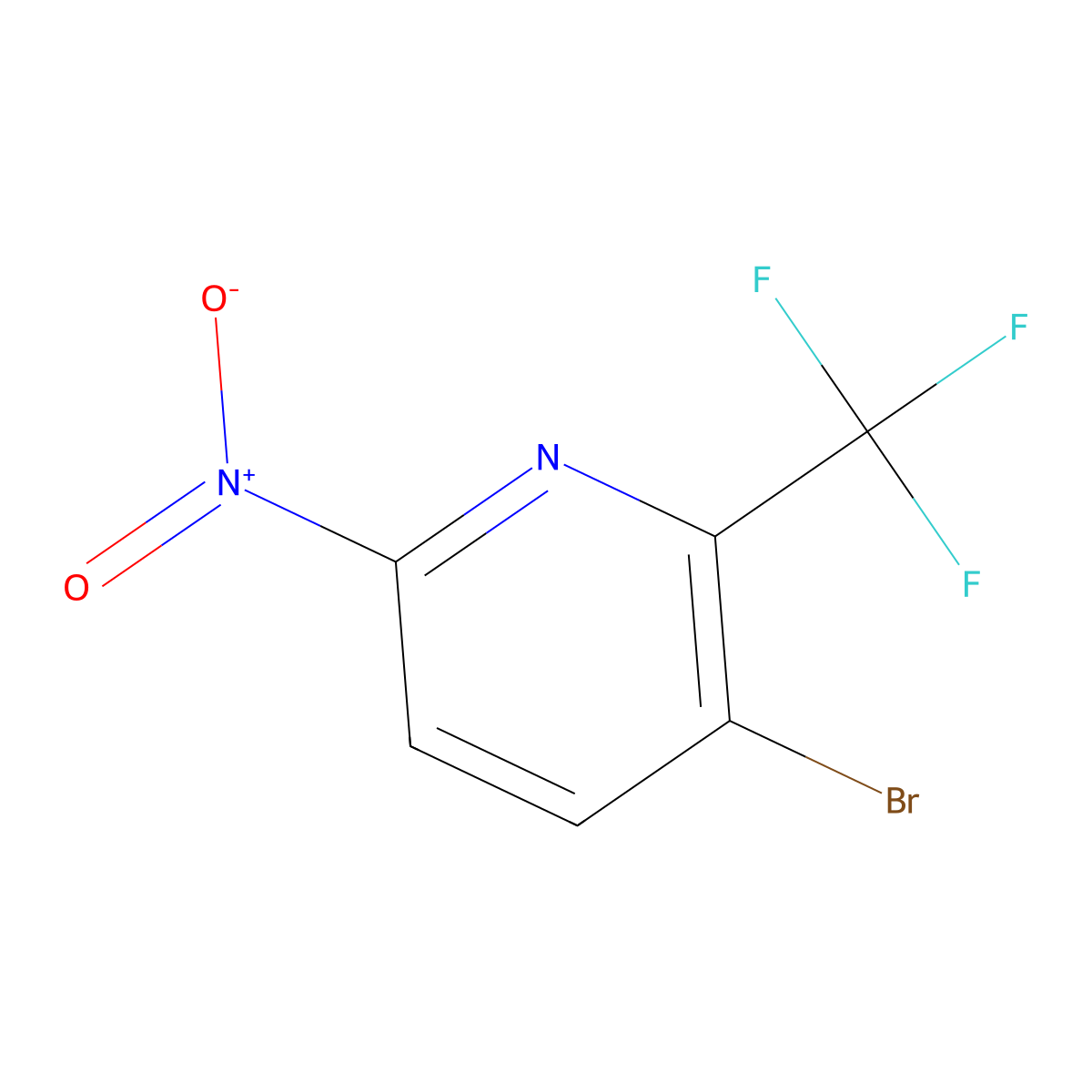 3-Bromo-6-nitro-2-(trifluoromethyl)pyridine molecular structure, CAS 1805220-88-5