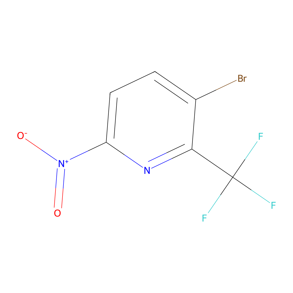 3-Bromo-6-nitro-2-(trifluoromethyl)pyridine molecular structure, CAS 1805220-88-5