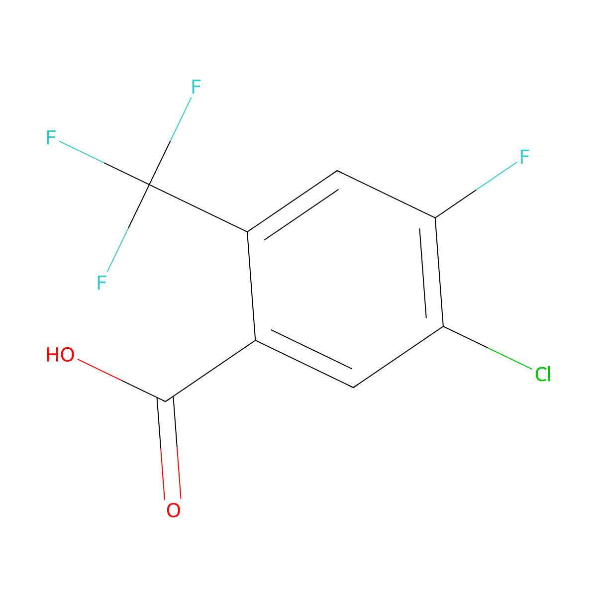 5-Chloro-4-fluoro-2-(trifluoromethyl)benzoic acid molecular structure, CAS 1805222-16-5