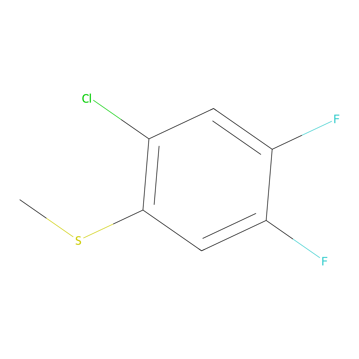 (2-Chloro-4,5-difluorophenyl)(methyl)sulfane molecular structure, CAS 1805223-37-3