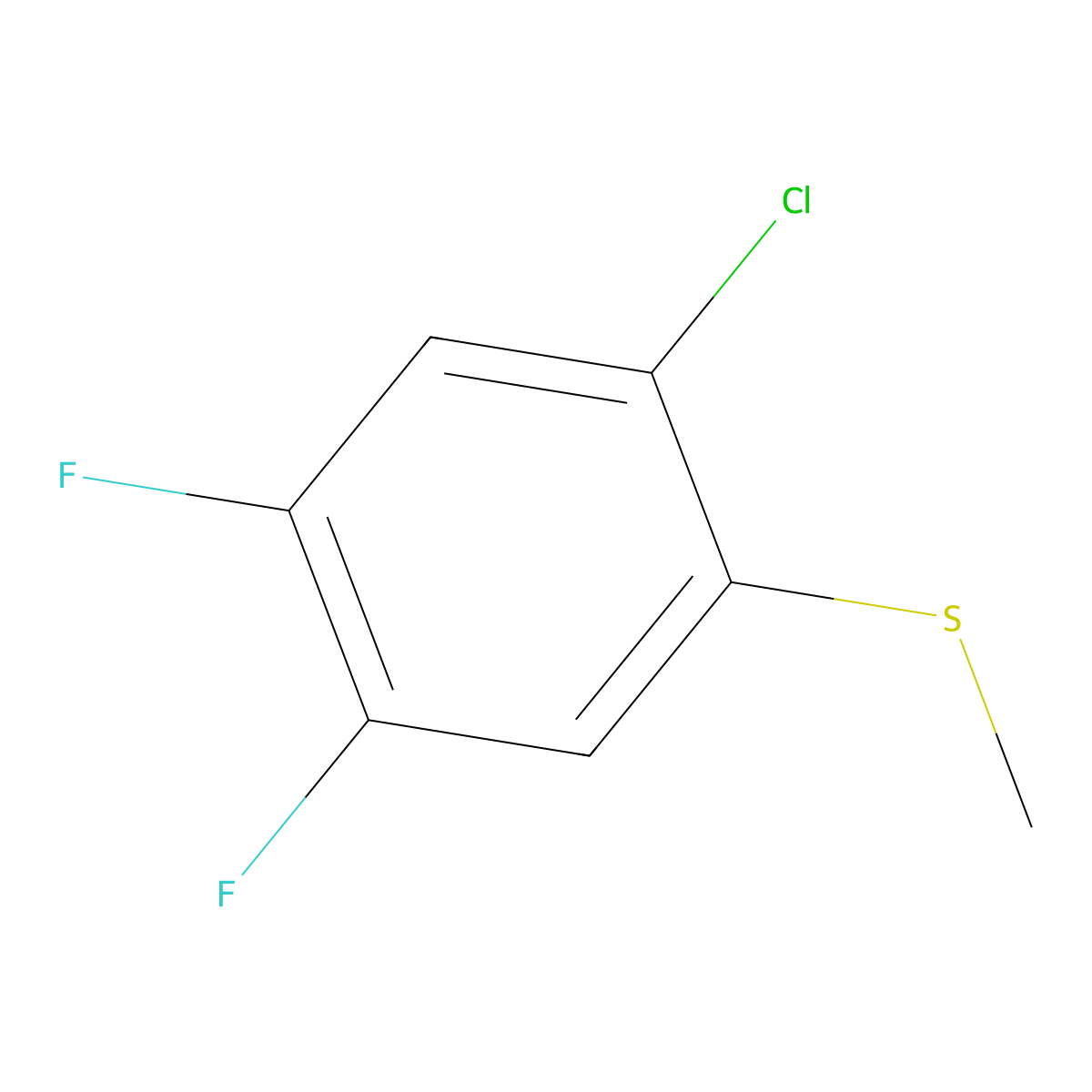(2-Chloro-4,5-difluorophenyl)(methyl)sulfane molecular structure, CAS 1805223-37-3