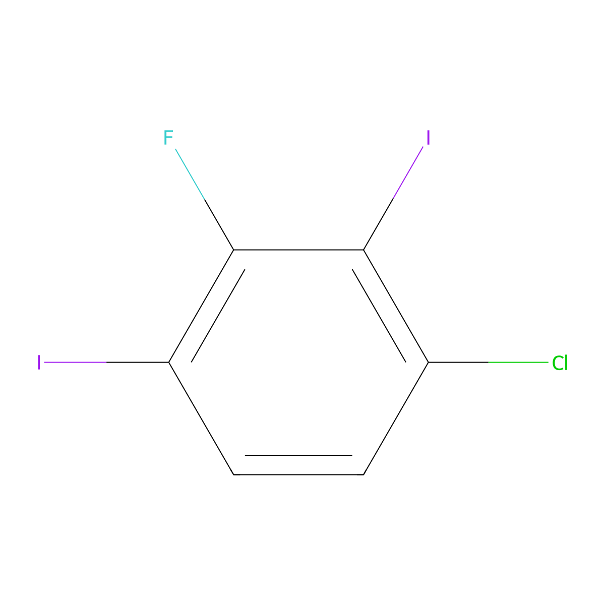 1-Chloro-3-fluoro-2,4-diiodobenzene molecular structure, CAS 1805223-92-0