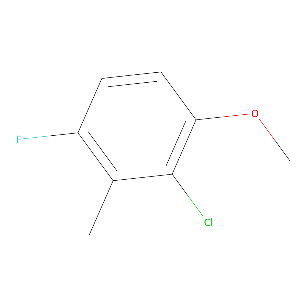 2-Chloro-4-fluoro-1-methoxy-3-methylbenzene molecular structure, CAS 1805225-80-2
