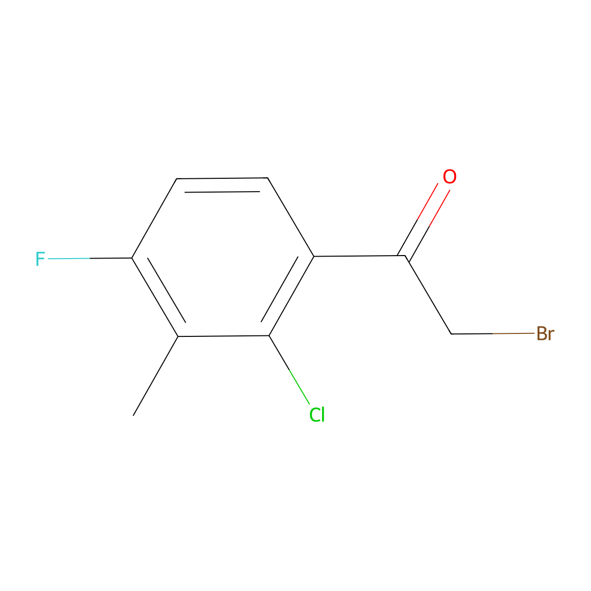 2-Bromo-1-(2-chloro-4-fluoro-3-methylphenyl)ethanone molecular structure, CAS 1805227-12-6