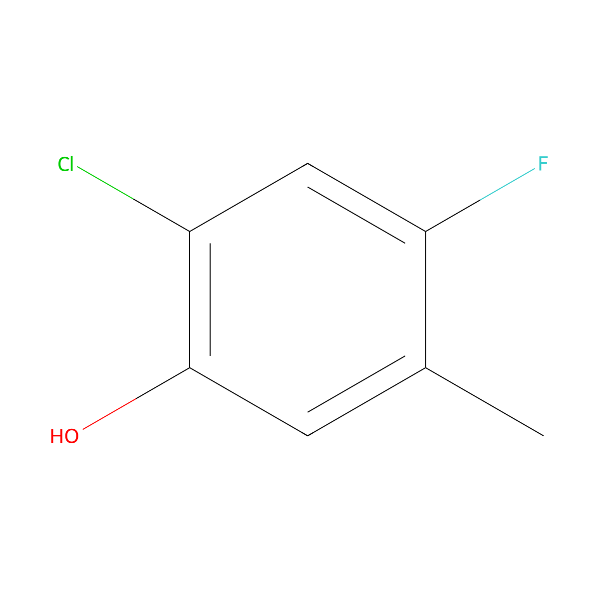 2-Chloro-4-fluoro-5-methylphenol molecular structure, CAS 1805227-26-2