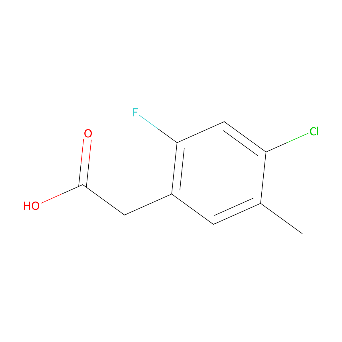 4-Chloro-2-fluoro-5-methylphenylacetic acid molecular structure, CAS 1805227-33-1