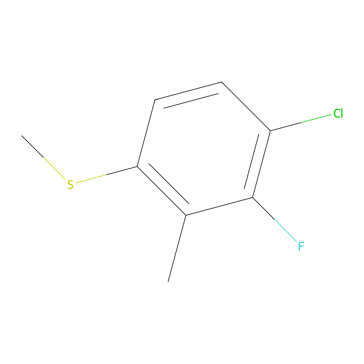 (4-Chloro-3-fluoro-2-methylphenyl)(methyl)sulfane molecular structure, CAS 1805227-50-2