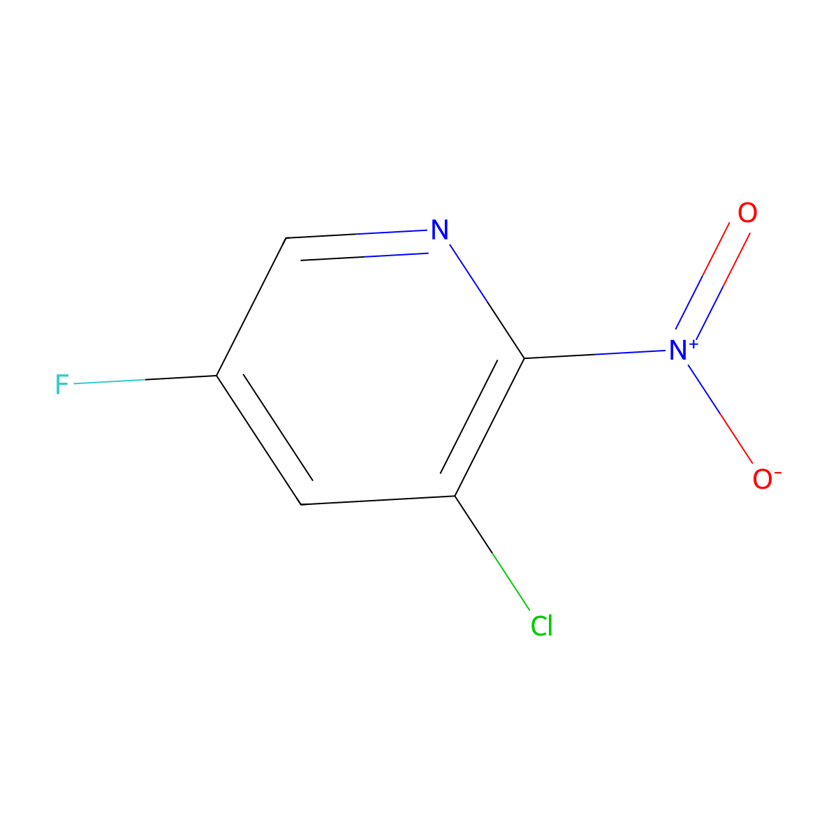 3-Chloro-5-fluoro-2-nitropyridine molecular structure, CAS 1805227-67-1