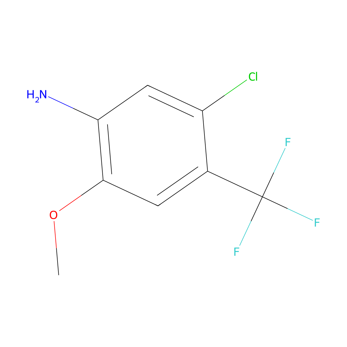5-Chloro-2-methoxy-4-(trifluoromethyl)aniline molecular structure, CAS 1805228-73-2
