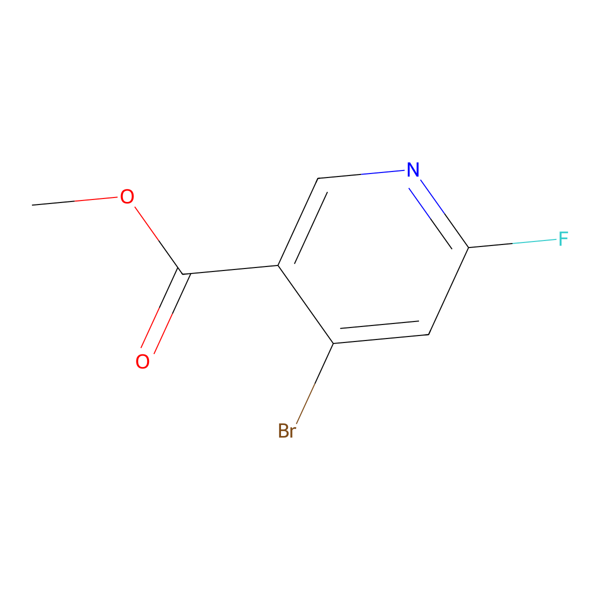 Methyl 4-bromo-6-fluoronicotinate molecular structure, CAS 1805249-04-0