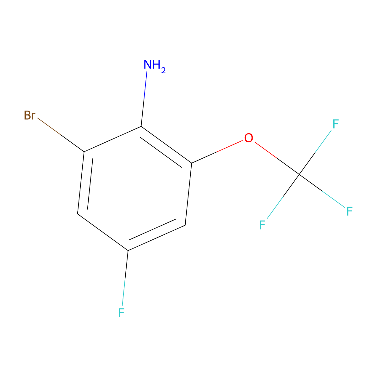 2-Bromo-4-fluoro-6-(trifluoromethoxy)aniline molecular structure, CAS 1805249-09-5